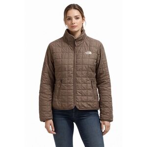 The North Face Womens Thermoball Eco Quilted Puffer Jacket Taupe Brown Small